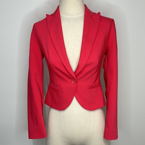 Express Jackets & Blazers - Express Hot Pink Cropped Blazer - 0